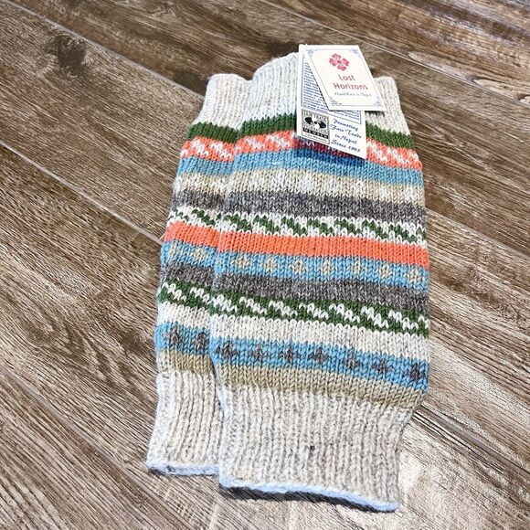 NWT Vintage Lost Horizons Hand Knit Leg Warmers Made in Nepal Boho 100% Wool - Picture 1 of 9